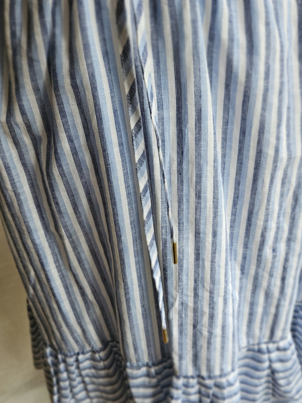 Draper James RSVP Striped Linen Blend Ruffle Hem Sleeveless Dress Size S - Picture 6 of 13